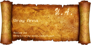 Uray Anna névjegykártya